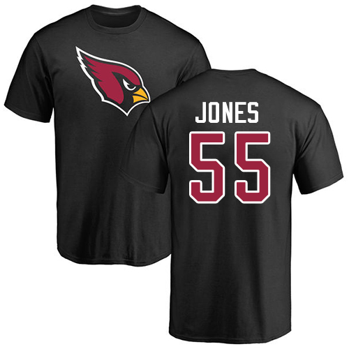 Arizona Cardinals Men Black Chandler Jones Name And Number Logo NFL Football #55 T Shirt